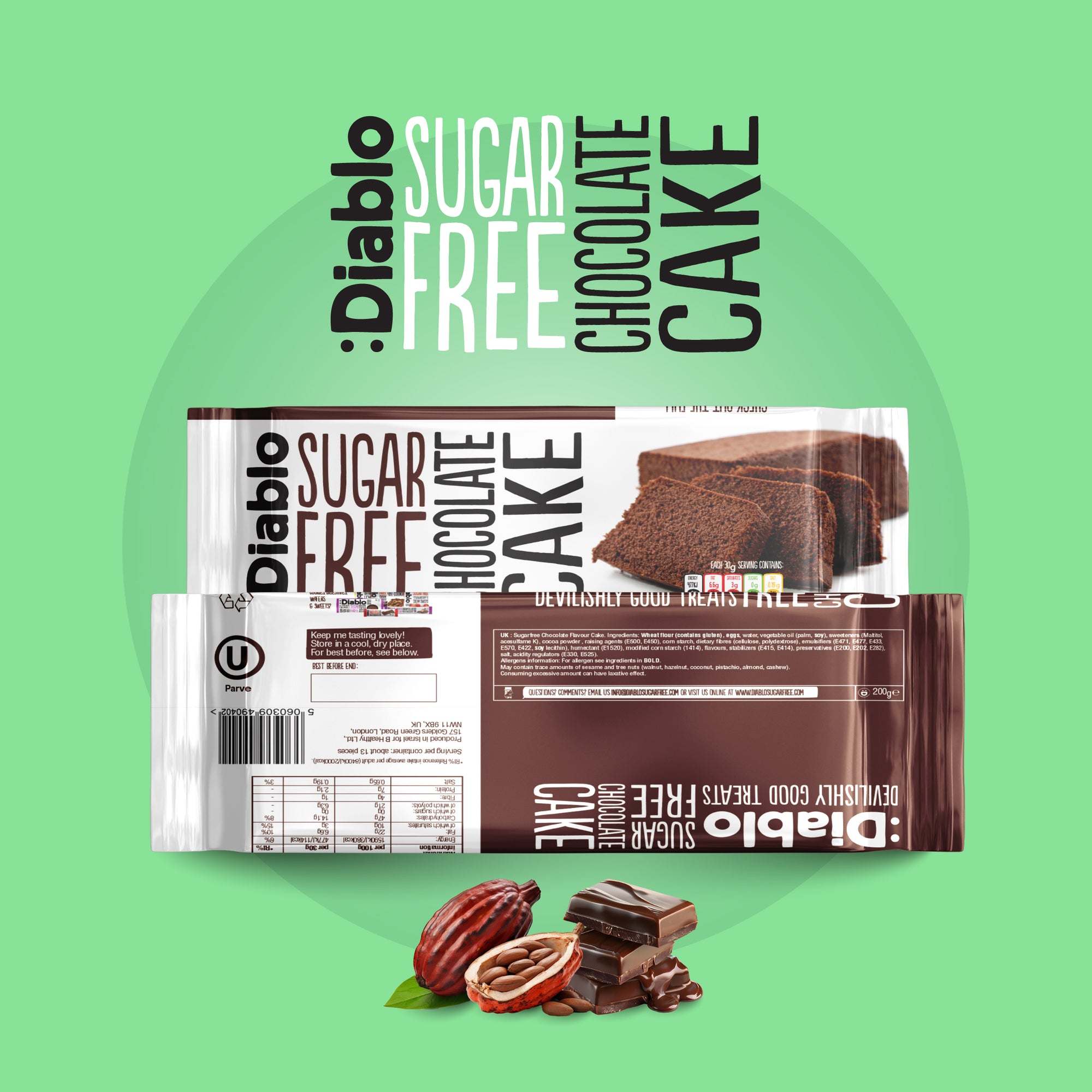 Cake saveur chocolat (200g) sans sucre