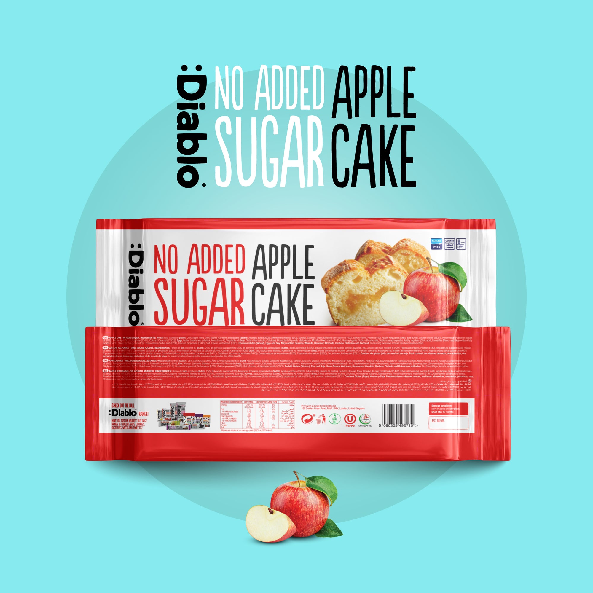 Cake à la pomme (450g) sans sucre