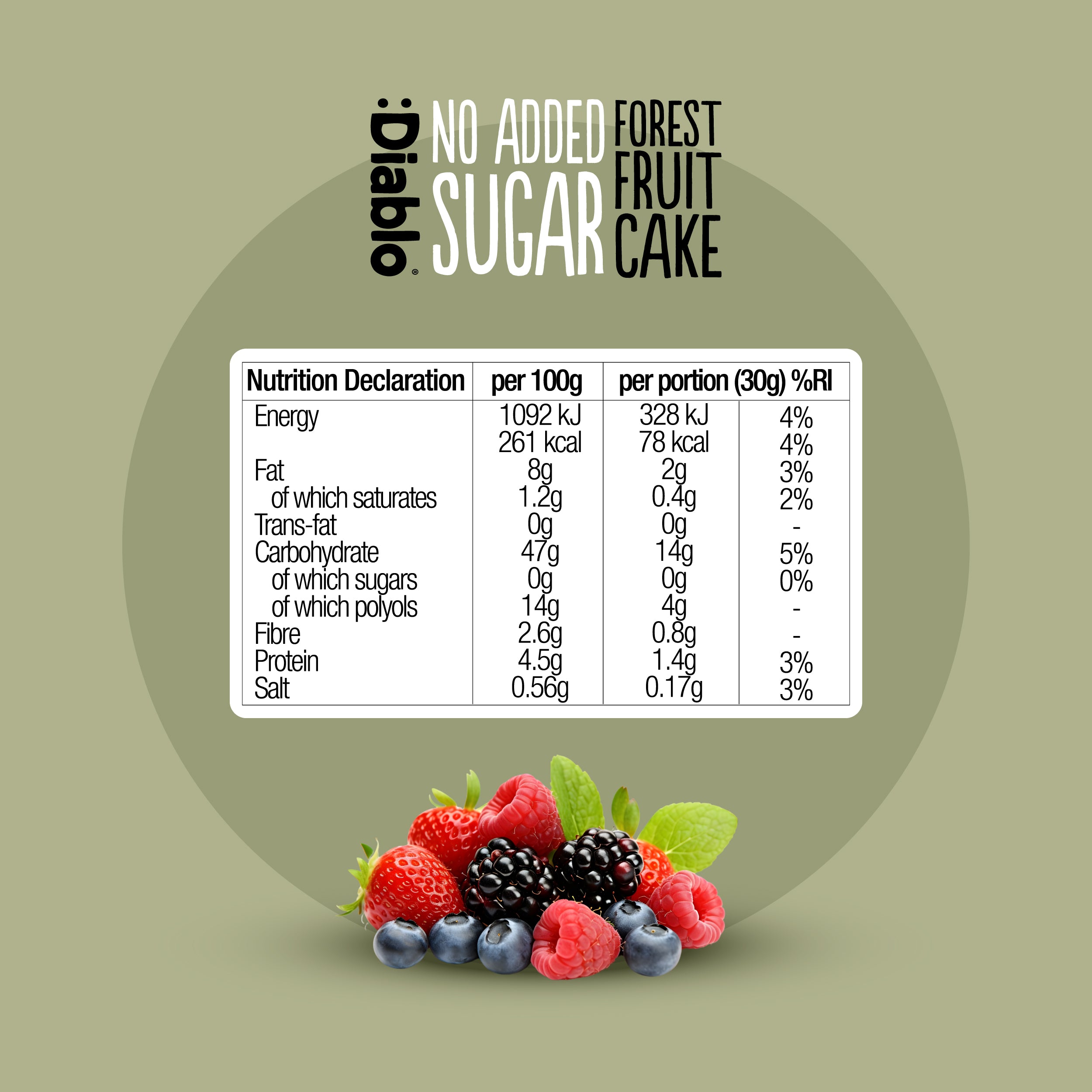 Cake aux fruits des bois (450g) sans sucre