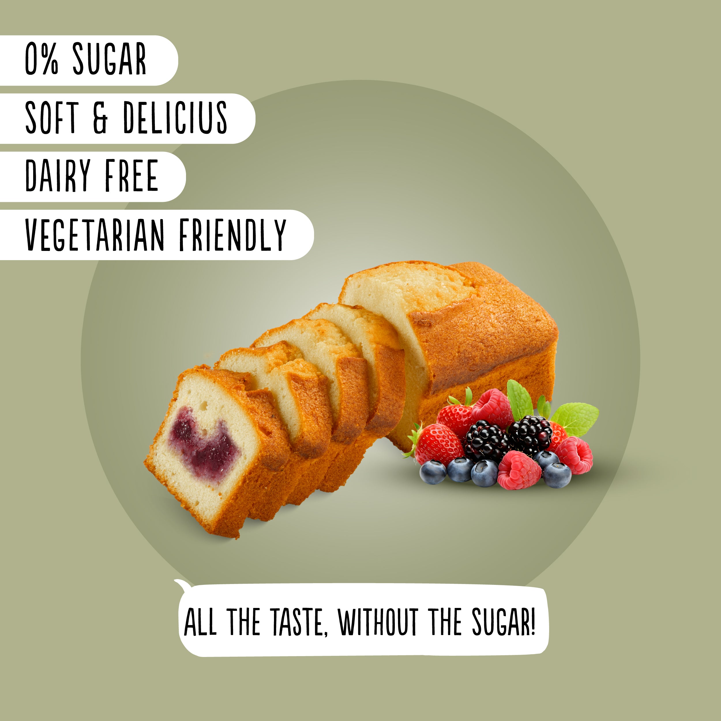 Cake aux fruits des bois (450g) sans sucre