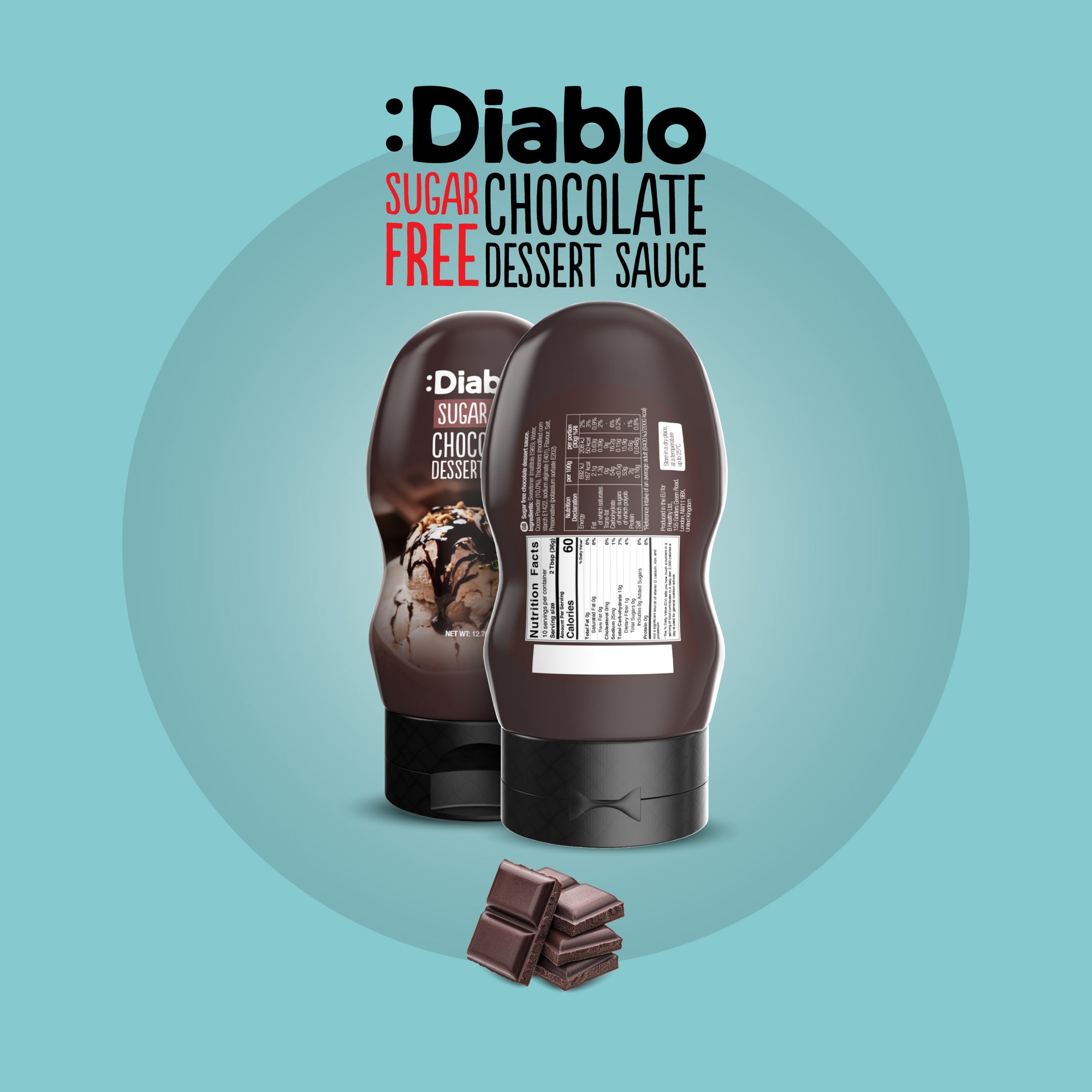 Sauce dessert au chocolat (290ml) sans sucre ajouté