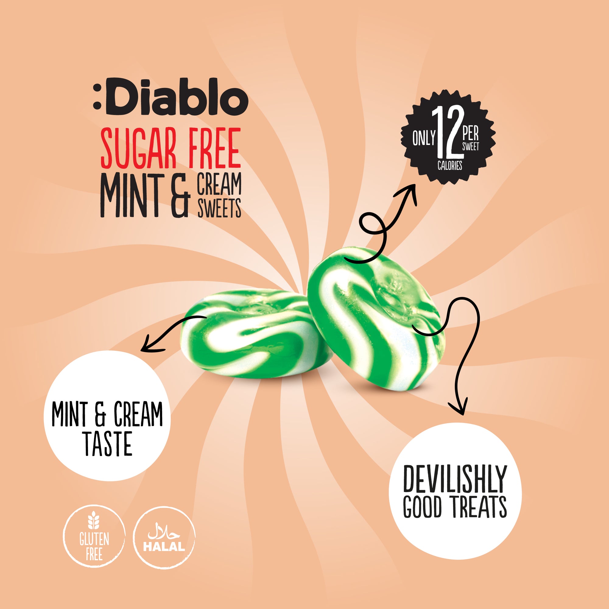 Bonbons menthe et crème (75g) sans sucre