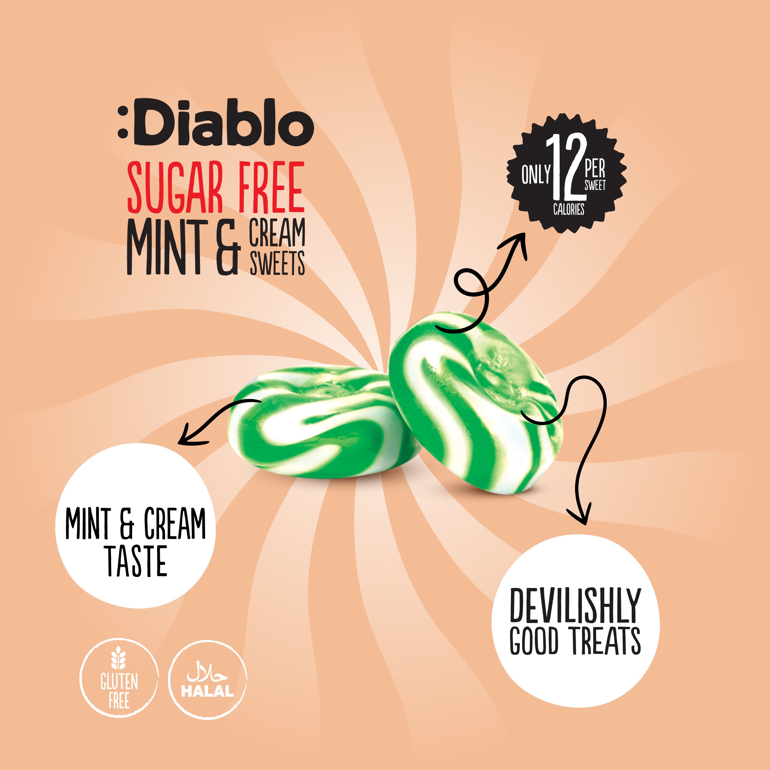 Bonbons menthe et crème (75g) sans sucre