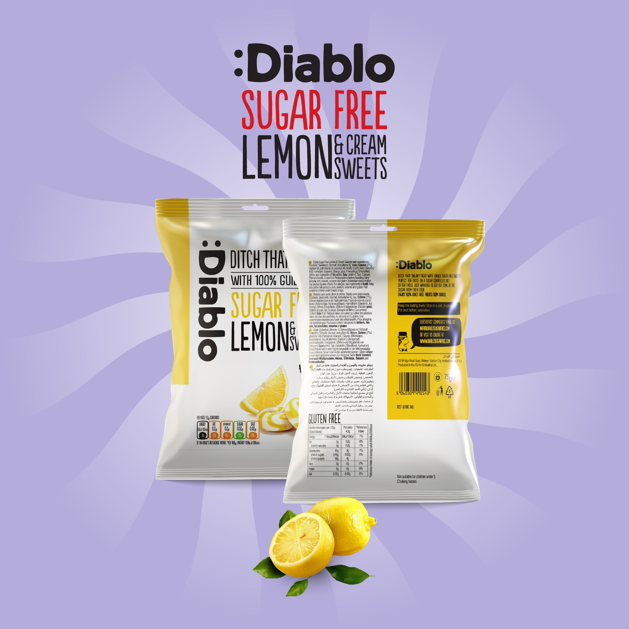 Bonbons citron et crème (75g) sans sucre
