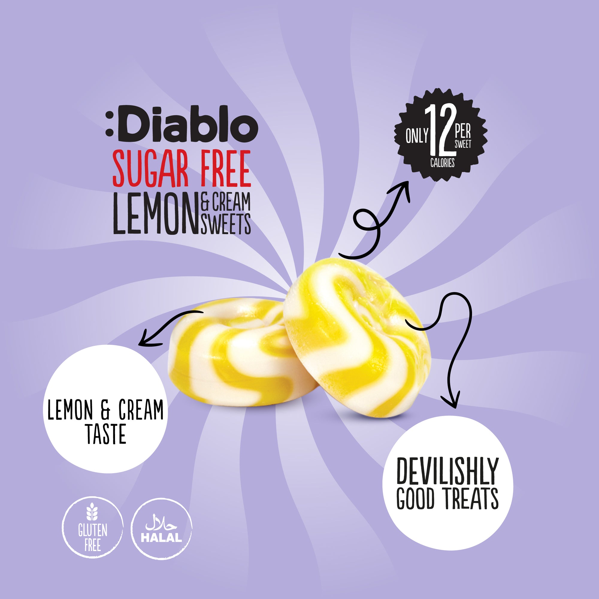 Bonbons citron et crème (75g) sans sucre