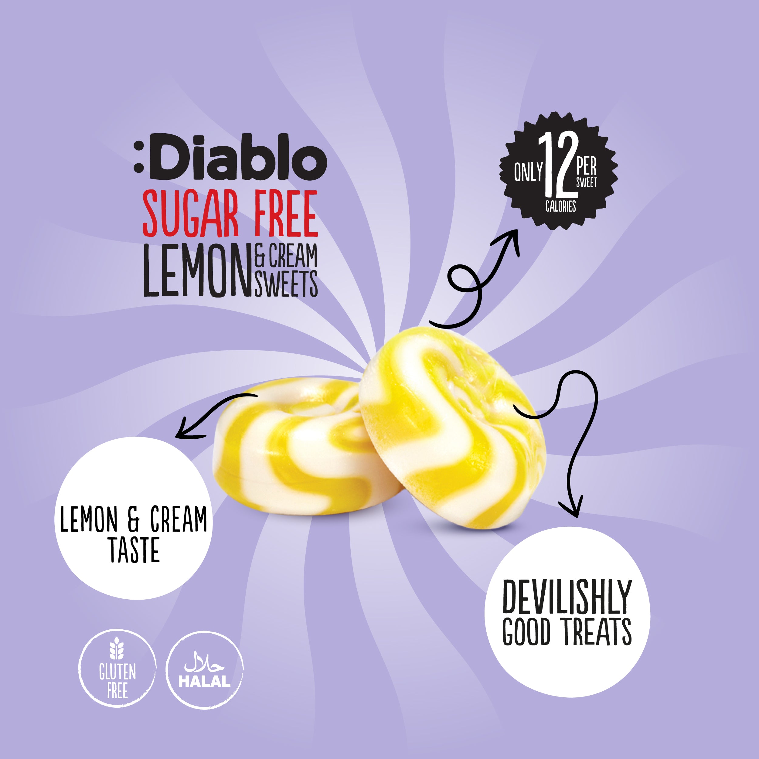 Bonbons citron et crème (75g) sans sucre