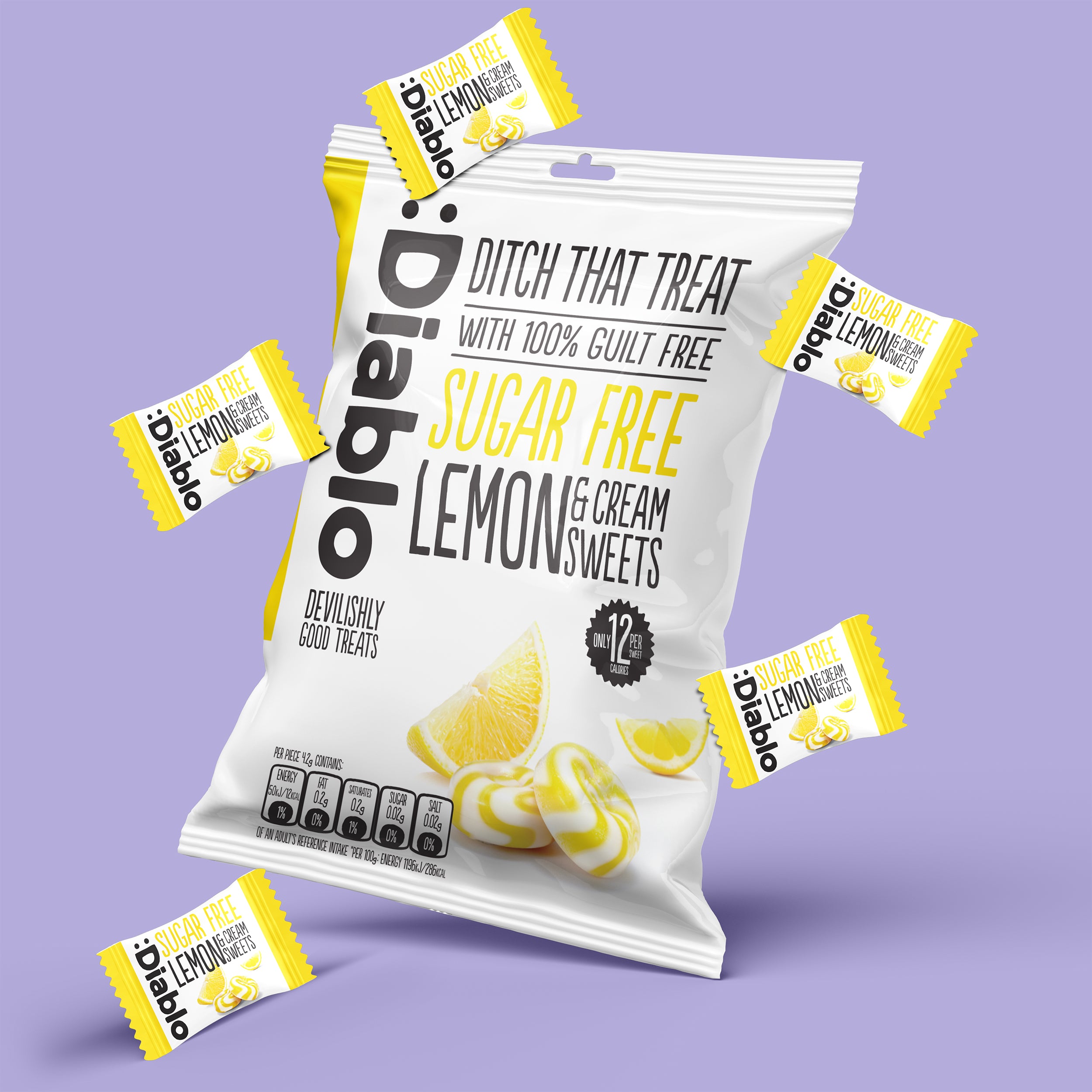Bonbons citron et crème (75g) sans sucre